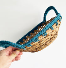 Load image into Gallery viewer, Wicker Basket with Crocheted Edge